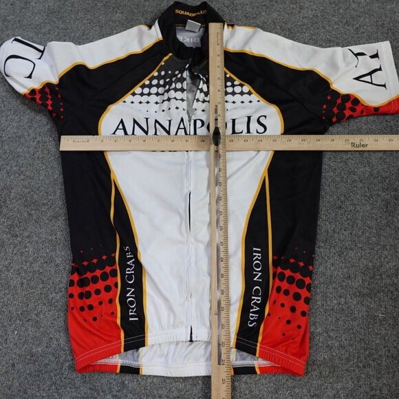 Annapolis Iron Crabs Cycling Jersey Large White Black Full Zip Squadra - Picture 4 of 9
